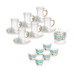 21 Pcs Porcelain Tea And Coffee Set Green image number 0