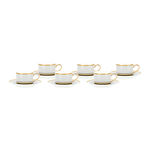 Dallaty white and black porcelain English tea cups set 12 pcs image number 1