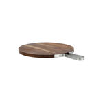 Acacia Wood Round Serving Tray With Steel Handle image number 2