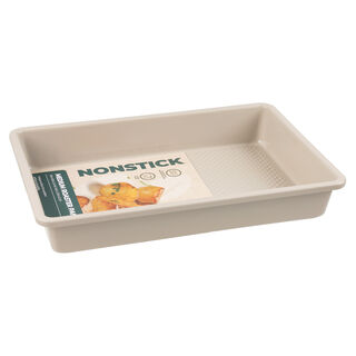 Alberto Beige Nonstick Medium Roaster Pan, 40.3*27.6*6 Cm
