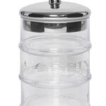 3 Layer Glass Candy Pot With Cover Silver image number 0