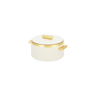 La Mesa matte off white & gold plastic food warmer 1L