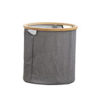 Laundry Round Basket Bamboo   38*38*38Cm Grey image number 0
