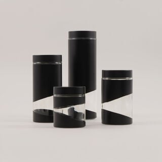 Alberto 4pcs glass canister set, black