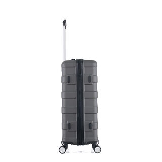 3 Piece Abs Trolley Case Set Horizontal Stripes Dark Grey 20/24/28"