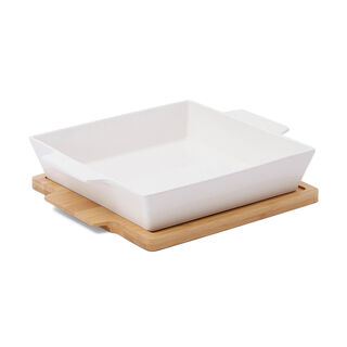 Square Plate With Bamboo