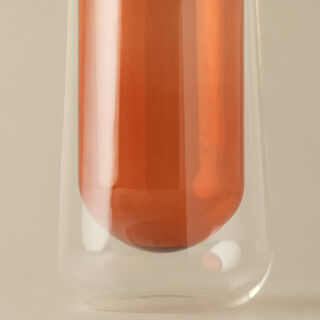 Homez Glass Vase Naseej Collection 5.3*5.3*27.3Cm, Brown
