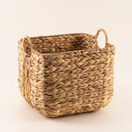 Homez water hyacinth storage basket woven 30*30*30cm, beige image number 0