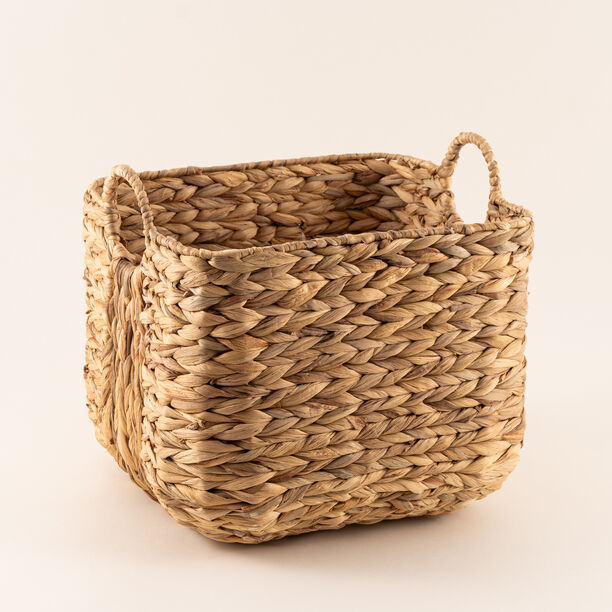 Homez water hyacinth storage basket woven 30*30*30cm, beige image number 0