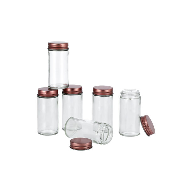 6Pcs Small Glass Spice Jars image number 1