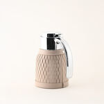 0.8 L beige steel/lather vacuum flask image number 1