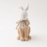 Homez Resin Woodcarved Rabbit With Hemp Rope, Beige 16.5*10.5*26Cm image number 0