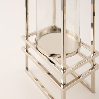 Homez stainless steel silver lantern 23*16*46 cm