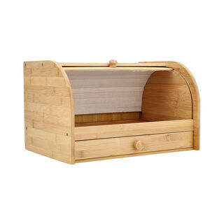 Alberto bamboo bread bin with cutting board 38.5*27.5*24 cm