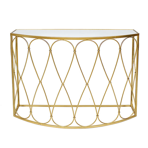 Console Table Round Metal Gold  image number 1