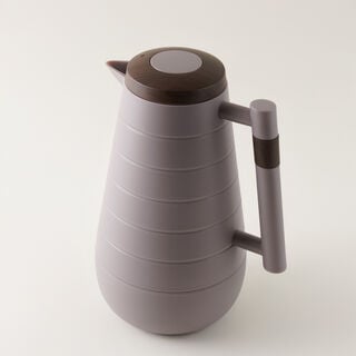 Dallaty Plastic Thermos with Wood Details, Purple, 1L