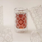 Dallaty Glass Tea Cups Set 6Pcs, Silver image number 1
