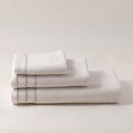 Boutique Blanche jaquard cotton small towel, white, 50*30cm image number 4