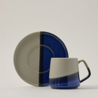 Grey and blue porcelain English tea cups set 13 pcs