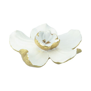 Wall Accent Orchid Flower White And Gold 