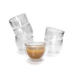 6 Pieces Double Wall Cawa Borosilicate Glass Cup Serves 6 Persons Plain Calligraphy Matte image number 0
