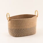 Homez jute storage basket woven 36*26*26cm, beige image number 0