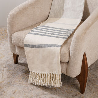 Texture woven throw 130*170cm blue