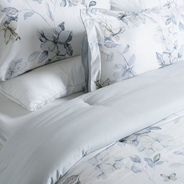 Cottage border floral 3pc comforter king blue 220*240cm image number 2