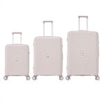 Travel Vision Trolley Suitcase Set Circles 3 Pieces Pp, White image number 1