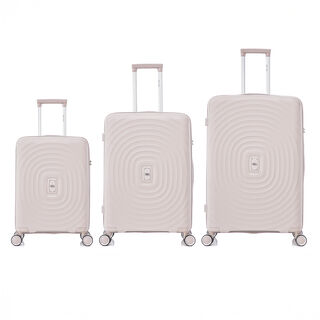 Travel Vision Trolley Suitcase Set Circles 3 Pieces Pp, White