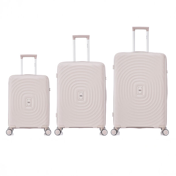 Travel Vision Trolley Suitcase Set Circles 3 Pieces Pp, White image number 1