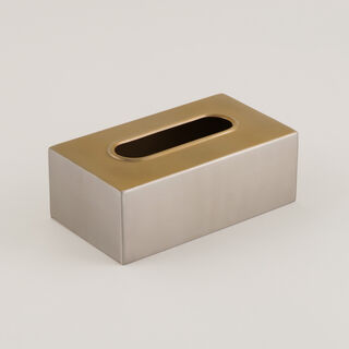 علبة مناديل هومز ستانلس ستيل ذهبي فاتح 22 سم