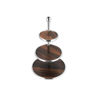 3 Tier Cake Stand With Wooden Plate