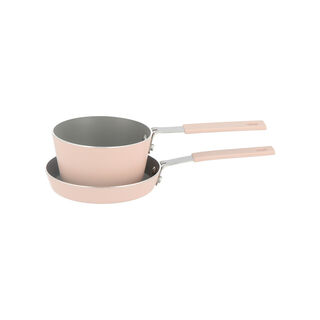 2Pcs Mini Set Frypan + Sauce Pan Pink