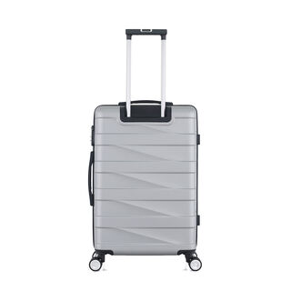 3 Piece Abs Trolley Case Set Horizontal Stripes Silver 20/24/28"