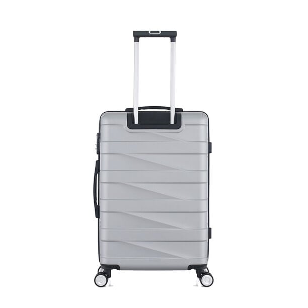 3 Piece Abs Trolley Case Set Horizontal Stripes Silver 20/24/28" image number 7