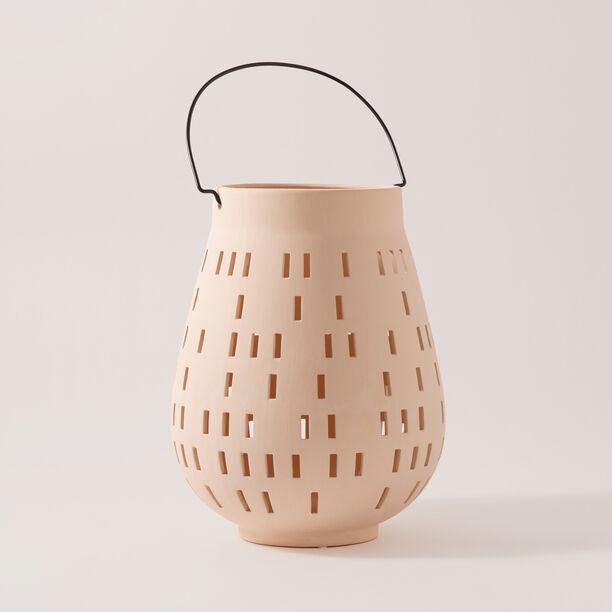 Homez Ceramic Lantern, Beige 23*23*29.9Cm image number 1