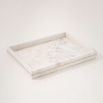 Homez marble candles serving tray 32*28*4cm, white image number 1