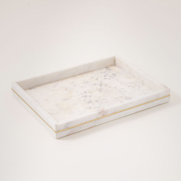 Homez marble candles serving tray 32*28*4cm, white image number 1