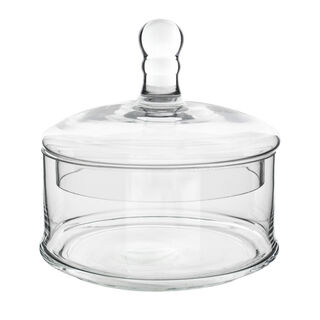 Alberto transparent glass candy jar with lid 12*13 cm