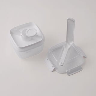 Alberto plastic salad box, white 15.8*15.8*14.3cm