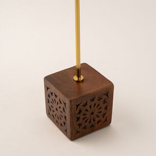 Homez wood and gold metal Ramadan decoration 7*7*28 cm