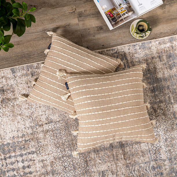 Cottage Jute Cotton Cushion 50 * 50 cm Light Beige image number 0