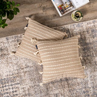 Cottage Jute Cotton Cushion 50 * 50 cm Light Beige