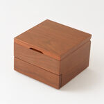 Homez walnut wood square jewelry box 11.5*11.5*8.2cm, brown image number 1