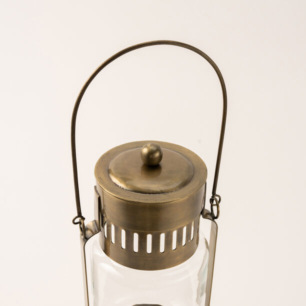Homez gold metal lantern 17*17*36 cm image number 1