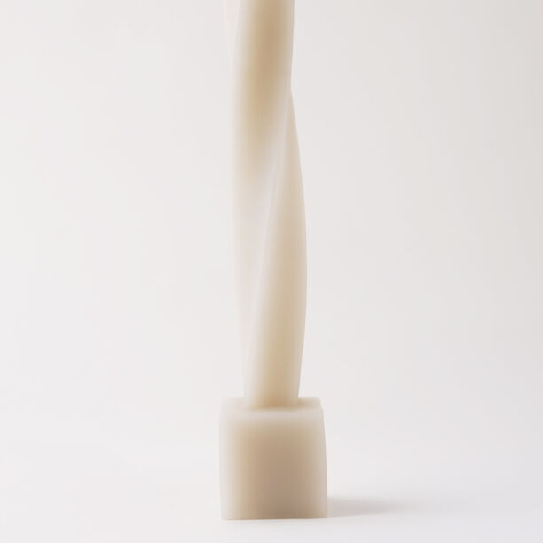 homez candle with square base 4*4*29cm, white image number 3