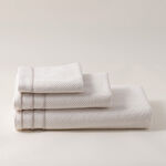 Boutique Blanche jaquard cotton hand towel, white, 100*50cm image number 4