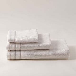 Boutique Blanche jaquard cotton hand towel, white, 100*50cm