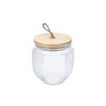 GLASS STORAGE JAR with wooden image number 1